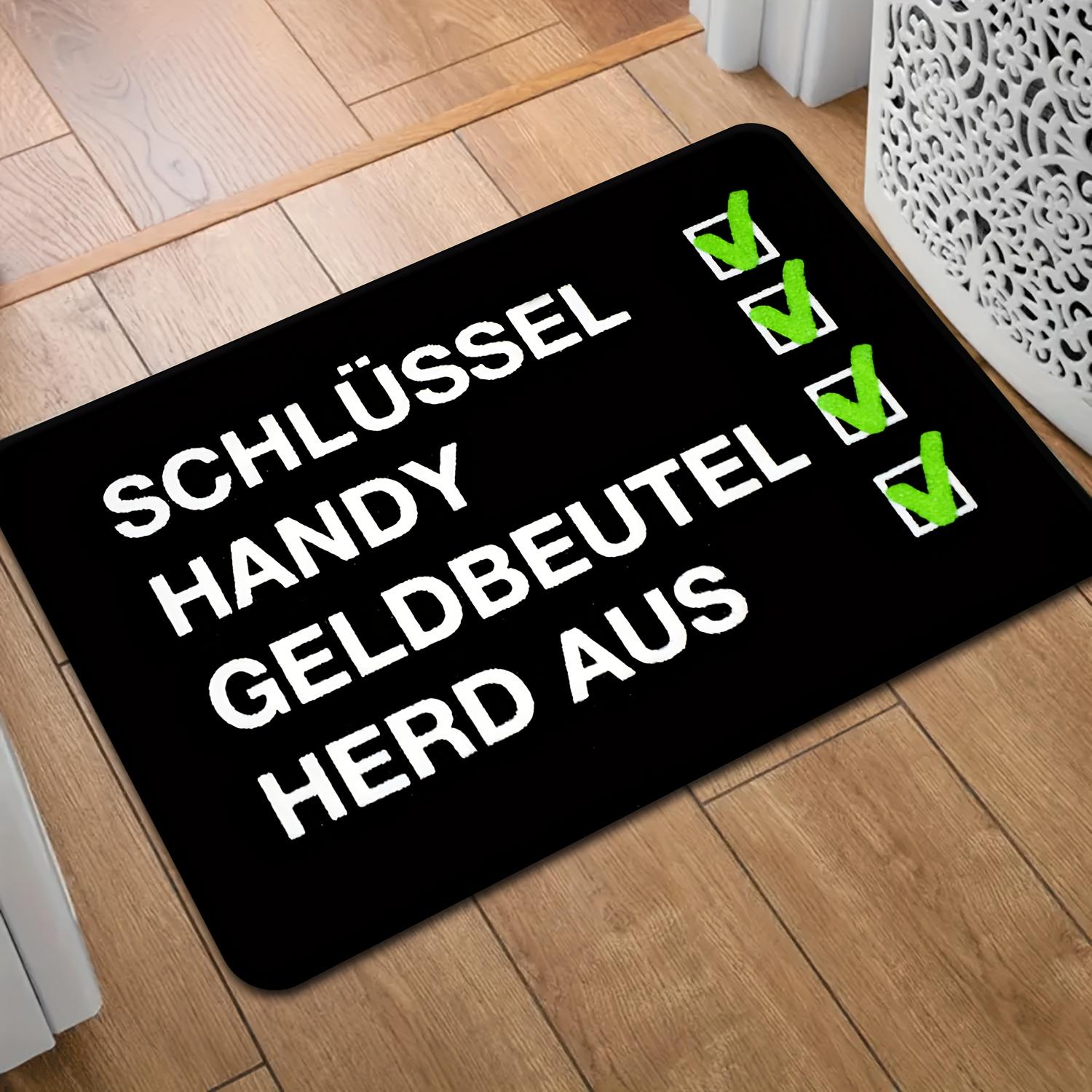 Soft Flannel Non-Slip Doormat - Schlussel Handy Geldbeutel Herd Aus Funny Design, for Kitchen, Bathroom, Bedroom, Welcome Mat 40cm x 60cm
Soft Flannel Non-Slip Doormat - Schlussel Handy Geldbeutel Herd Aus Funny Design, for Kitchen, Bathroom, Bedroom, Welcome Mat 40cm x 60cm