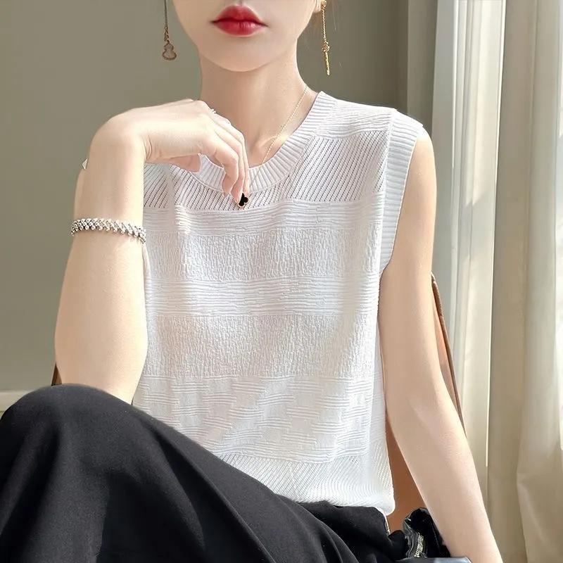 Women Spring and Summer Hollow Sleeveless Thin Soft Sweater Pullover Knitwear Bottoming Tops XXS
Women Spring and Summer Hollow Sleeveless Thin Soft Sweater Pullover Knitwear Bottoming Tops XXS