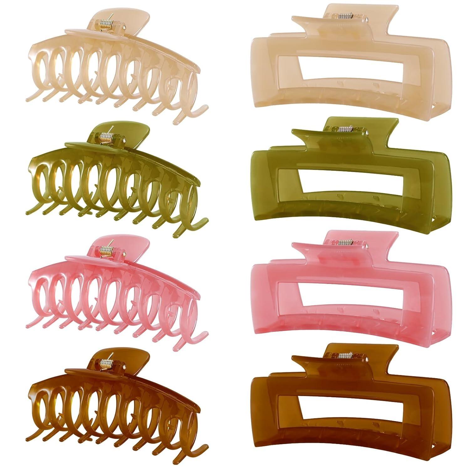 8 Pack 4.3 Inch Large Hair Claw Clips for Women Thin Thick Curly Hair, Big Matte Banana Clips,Strong Hold jaw clips
8 Pack 4.3 Inch Large Hair Claw Clips for Women Thin Thick Curly Hair, Big Matte Banana Clips,Strong Hold jaw clips