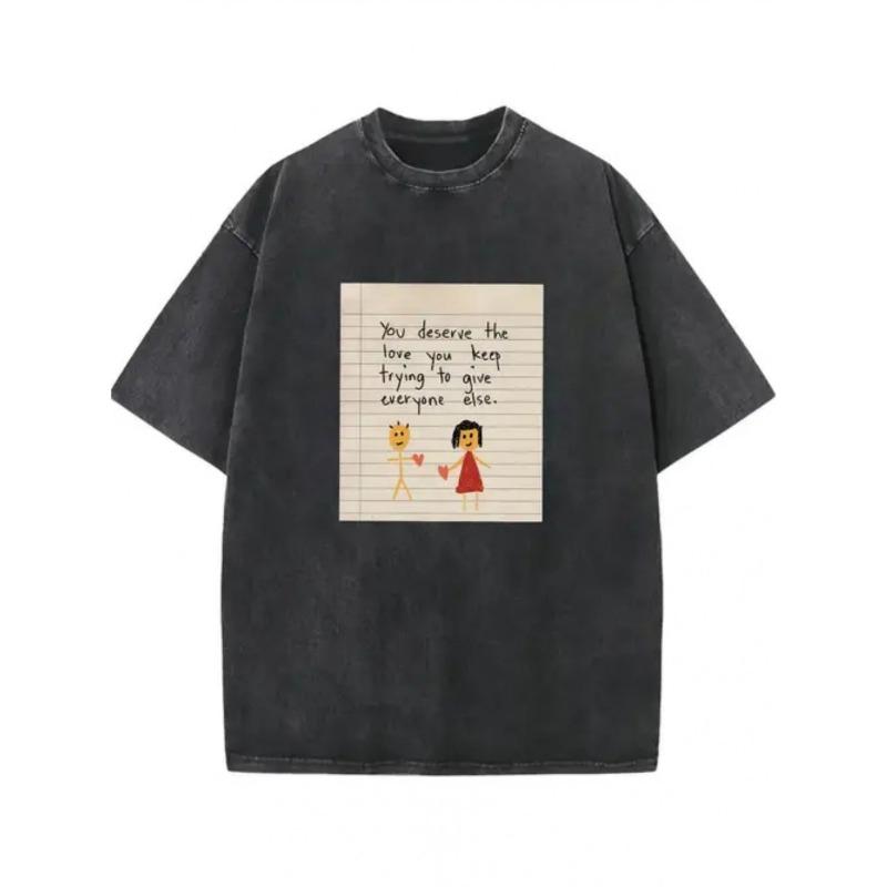 European sizes Vintage Washed Graphic Men S Short - Sleeve T - Shirt - You Deserve The Love Handwritten Text with Cartoon Heart 5XL
European sizes Vintage Washed Graphic Men S Short - Sleeve T - Shirt - You Deserve The Love Handwritten Text with Cartoon Heart 5XL