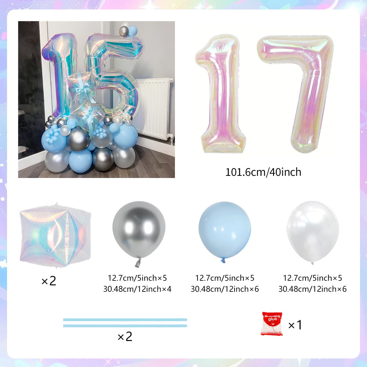 Colorful Rainbow Balloon Set Digital Transparent Colorful Aluminum Film Balloon Commemorative Day Birthday Party Decoration 40inch
Colorful Rainbow Balloon Set Digital Transparent Colorful Aluminum Film Balloon Commemorative Day Birthday Party Decoration 40inch