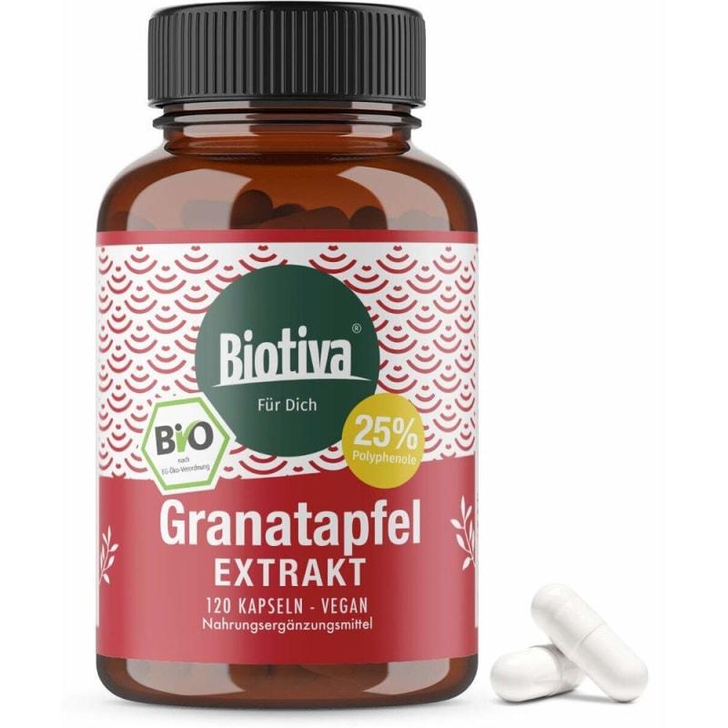 Biotiva Organic Pomegranate Extract 550 mg, 120 Capsules (Vegan)
Biotiva Organic Pomegranate Extract 550 mg, 120 Capsules (Vegan)
