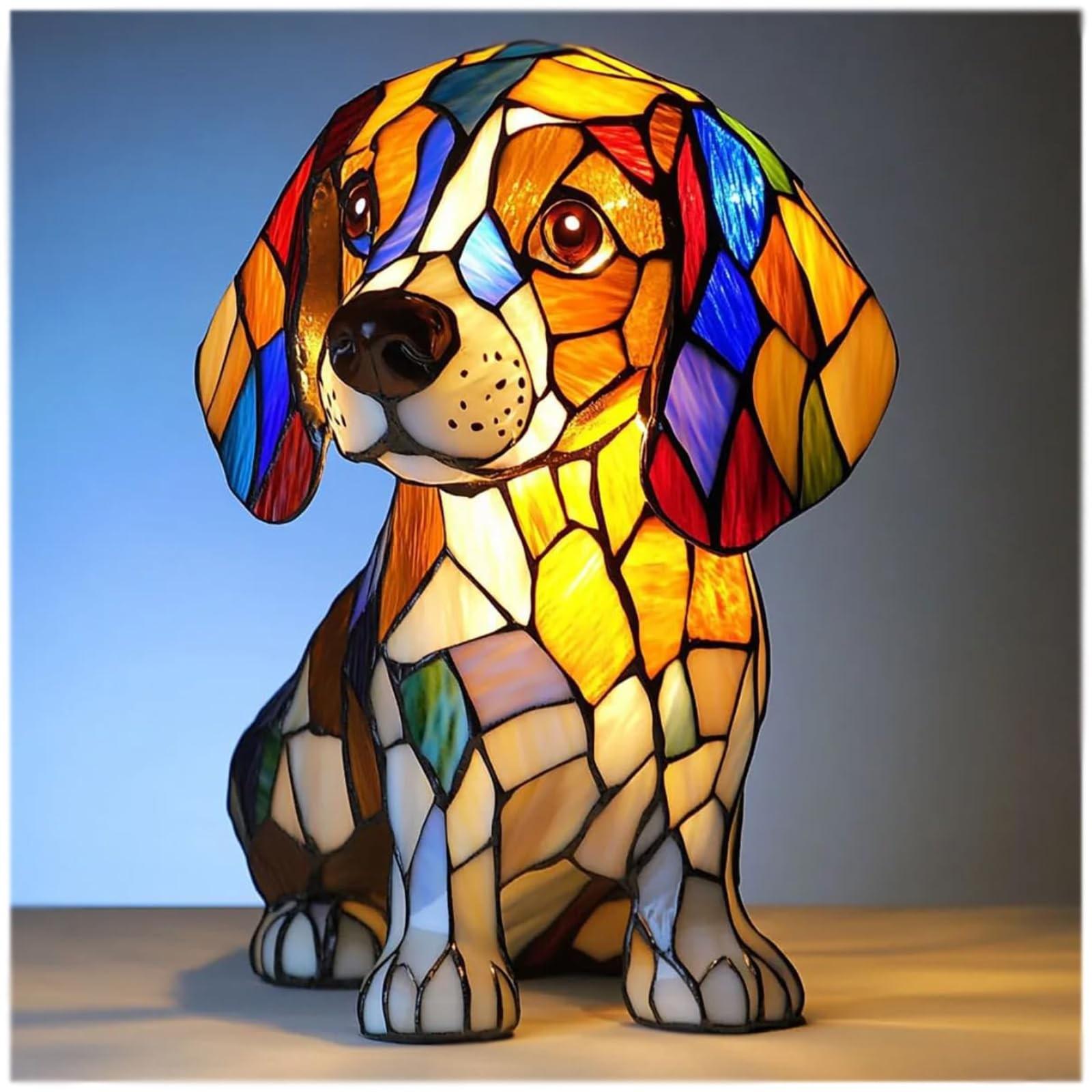 Stained Glass Dog Table Lamp Handmade Animal Shaped Decorative Light Fixture for Living Room Bedroom Office Unique Gift One Size
Stained Glass Dog Table Lamp Handmade Animal Shaped Decorative Light Fixture for Living Room Bedroom Office Unique Gift One Size