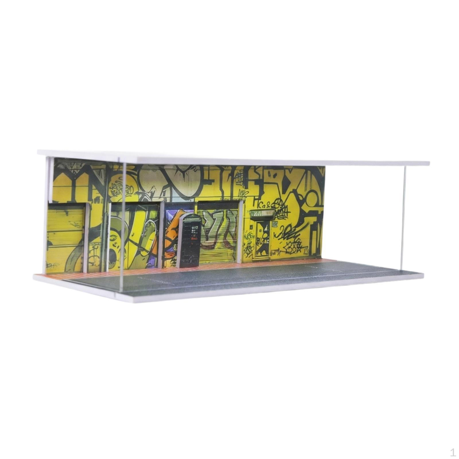 1/64 Model Car Display Case Miniature Street Scene with LED Lights for Sports F
1/64 Model Car Display Case Miniature Street Scene with LED Lights for Sports F