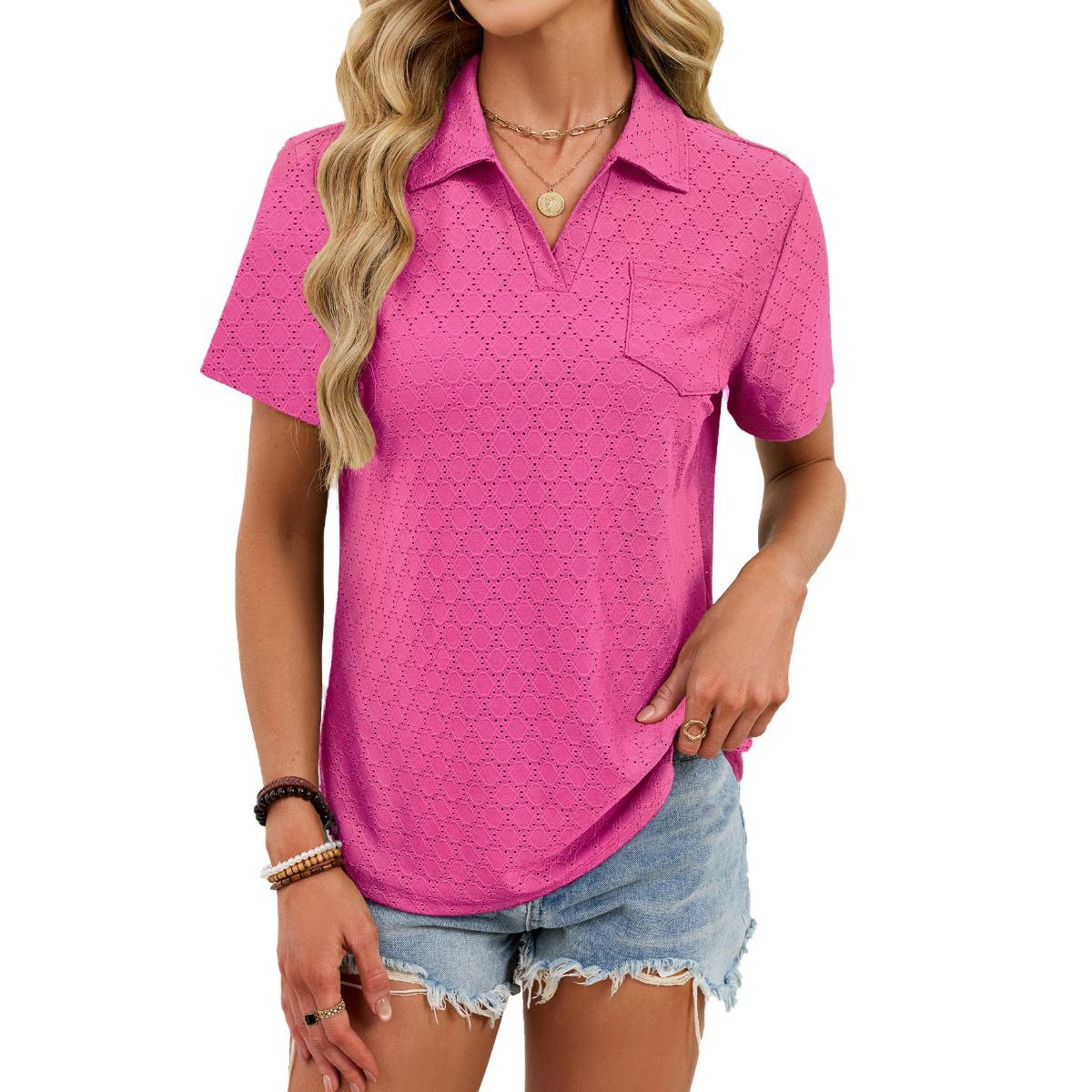 Women s Summer Polo Shirt Loose Short Sleeve T-Shirt With Pocket Casual Tops L барби розовый
Women s Summer Polo Shirt Loose Short Sleeve T-Shirt With Pocket Casual Tops L барби розовый