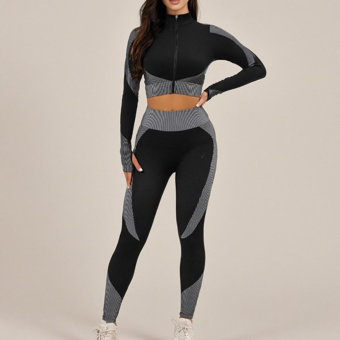 Women s Cross-Border Hot-Selling Nude Feel Yoga Fitness Set: Long Sleeve Top and Tight Long Pants Small чорний
Women s Cross-Border Hot-Selling Nude Feel Yoga Fitness Set: Long Sleeve Top and Tight Long Pants Small чорний