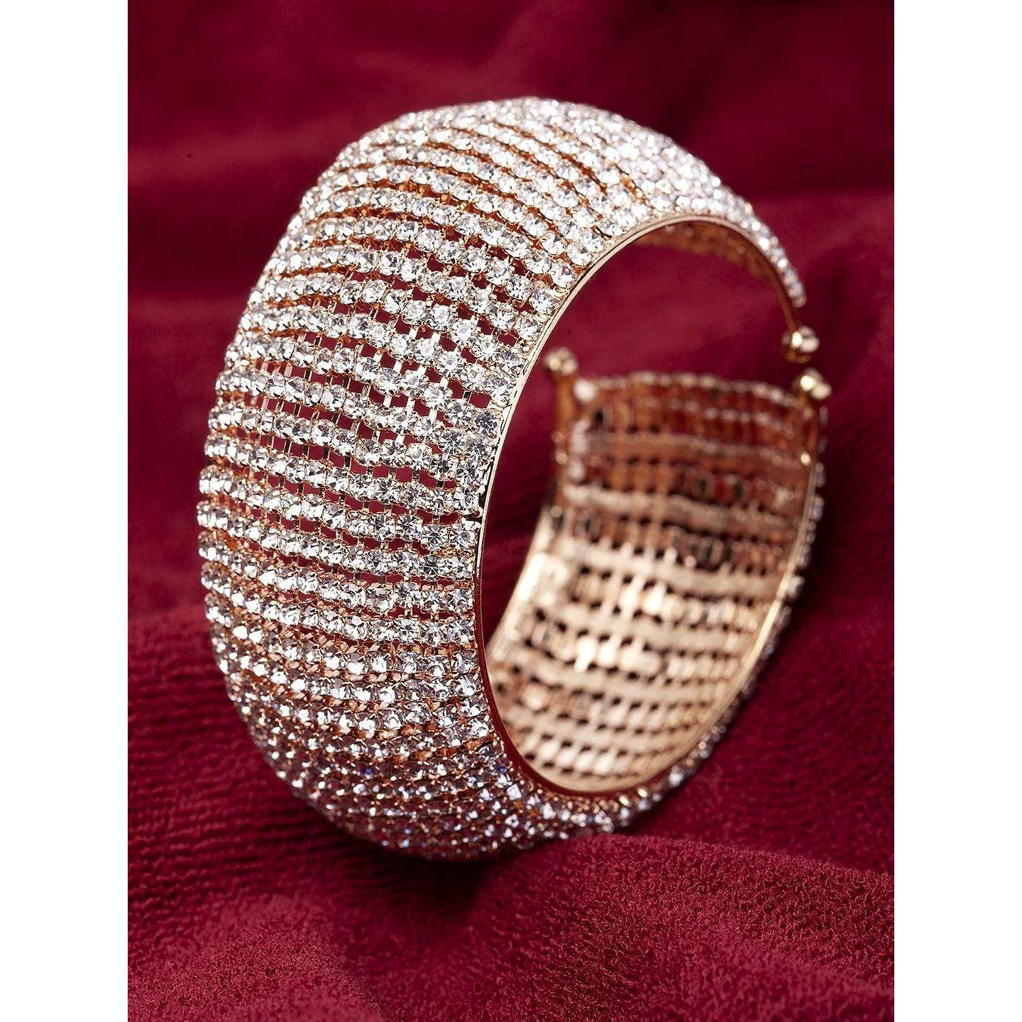 Shining Diva Fashion, регулируемый браслет-манжета из 18-каратного розового золота и серебра с кристаллами для женщин и девочек
Shining Diva Fashion, регулируемый браслет-манжета из 18-каратного розового золота и серебра с кристаллами для женщин и девочек