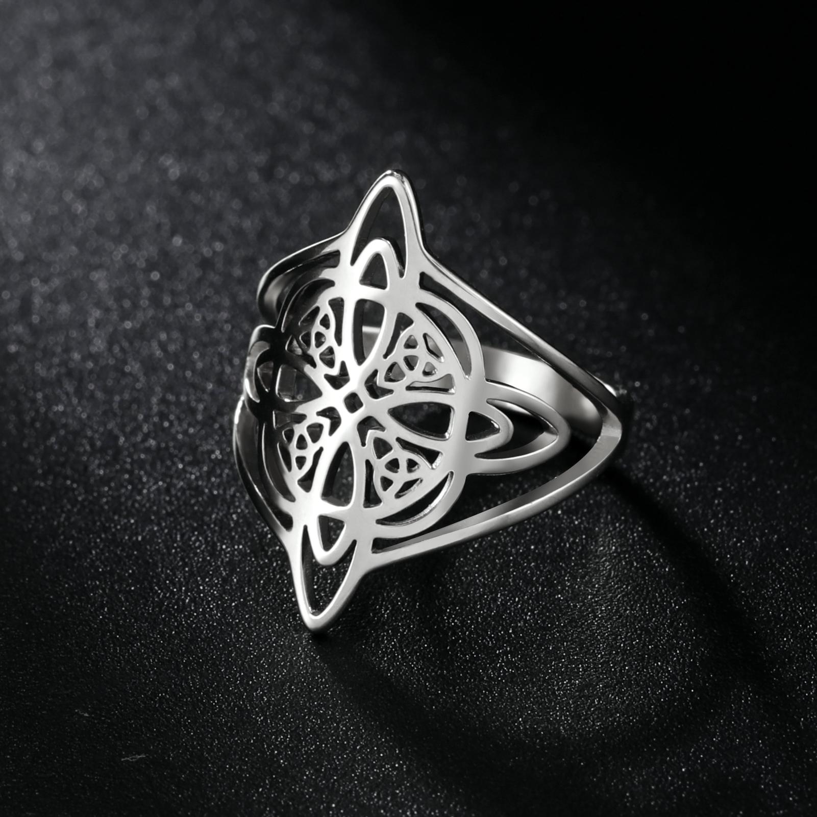 LIKGREAT Witch Knot Stainless Steel Ring Wiccan Cross Celtics Knot Women Rings Witchcraft Good Luck Protect Amulet Jewellry Gift 6
LIKGREAT Witch Knot Stainless Steel Ring Wiccan Cross Celtics Knot Women Rings Witchcraft Good Luck Protect Amulet Jewellry Gift 6