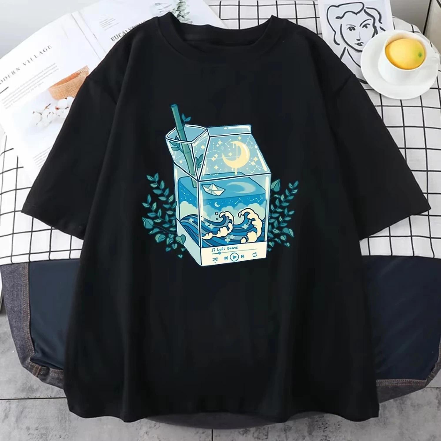 Milk Box Moonlight Waves Prints Women Clothing Creativity Casual Crewneck T-Shirts All-math Breathable Women Short Sleeve Y2K S чёрный
Milk Box Moonlight Waves Prints Women Clothing Creativity Casual Crewneck T-Shirts All-math Breathable Women Short Sleeve Y2K S чёрный