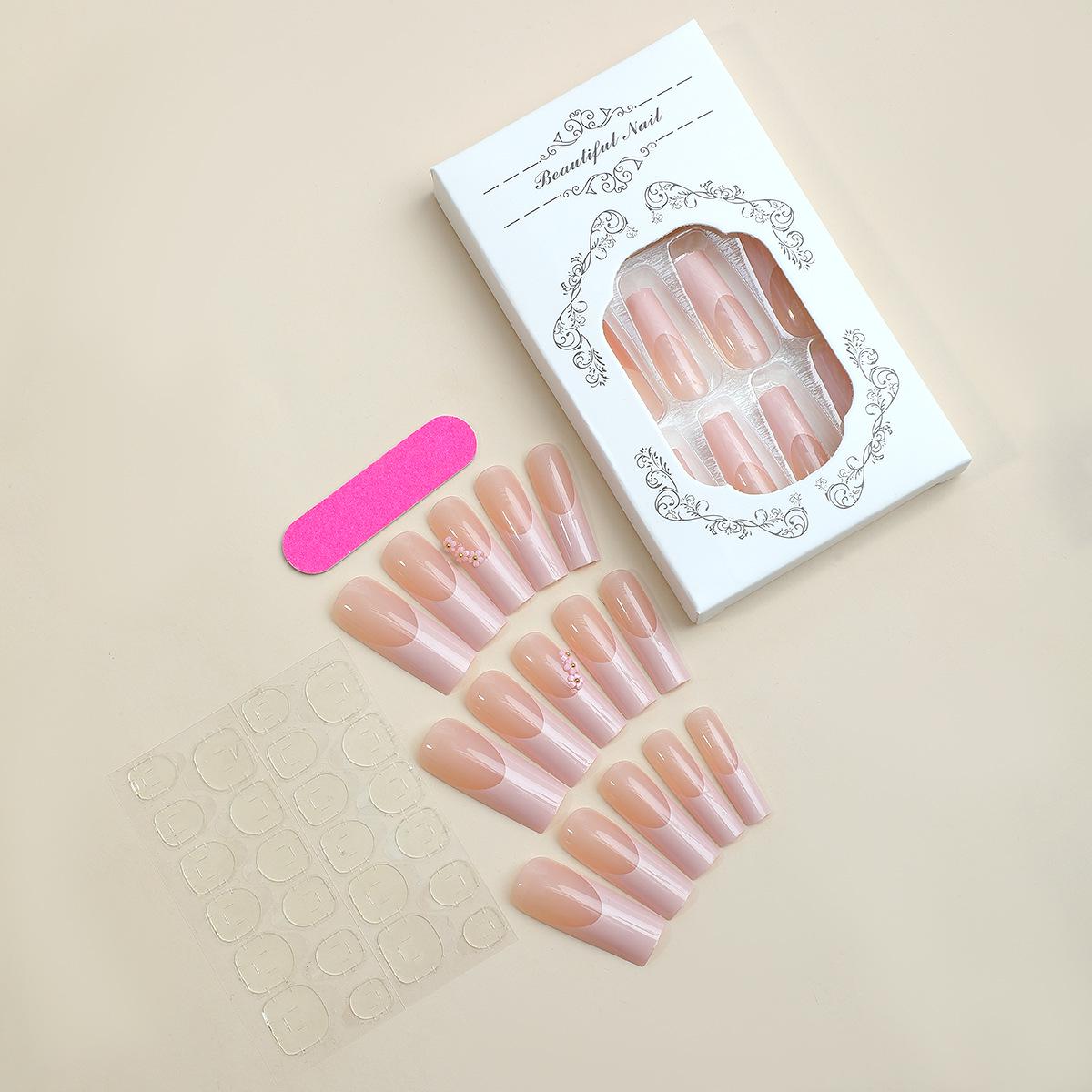 European & American Long Water Pipe-Style Removable French Flower False Nails
European & American Long Water Pipe-Style Removable French Flower False Nails