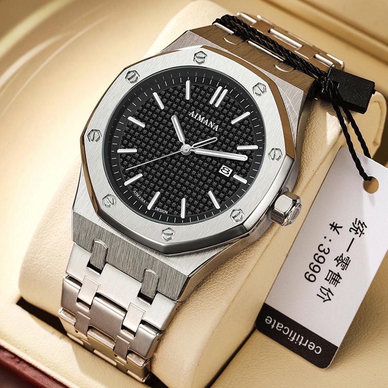 Швейцарские роскошные мужские водонепроницаемые светящиеся часы Silver Case Black Dial Steel Strap
Швейцарские роскошные мужские водонепроницаемые светящиеся часы Silver Case Black Dial Steel Strap