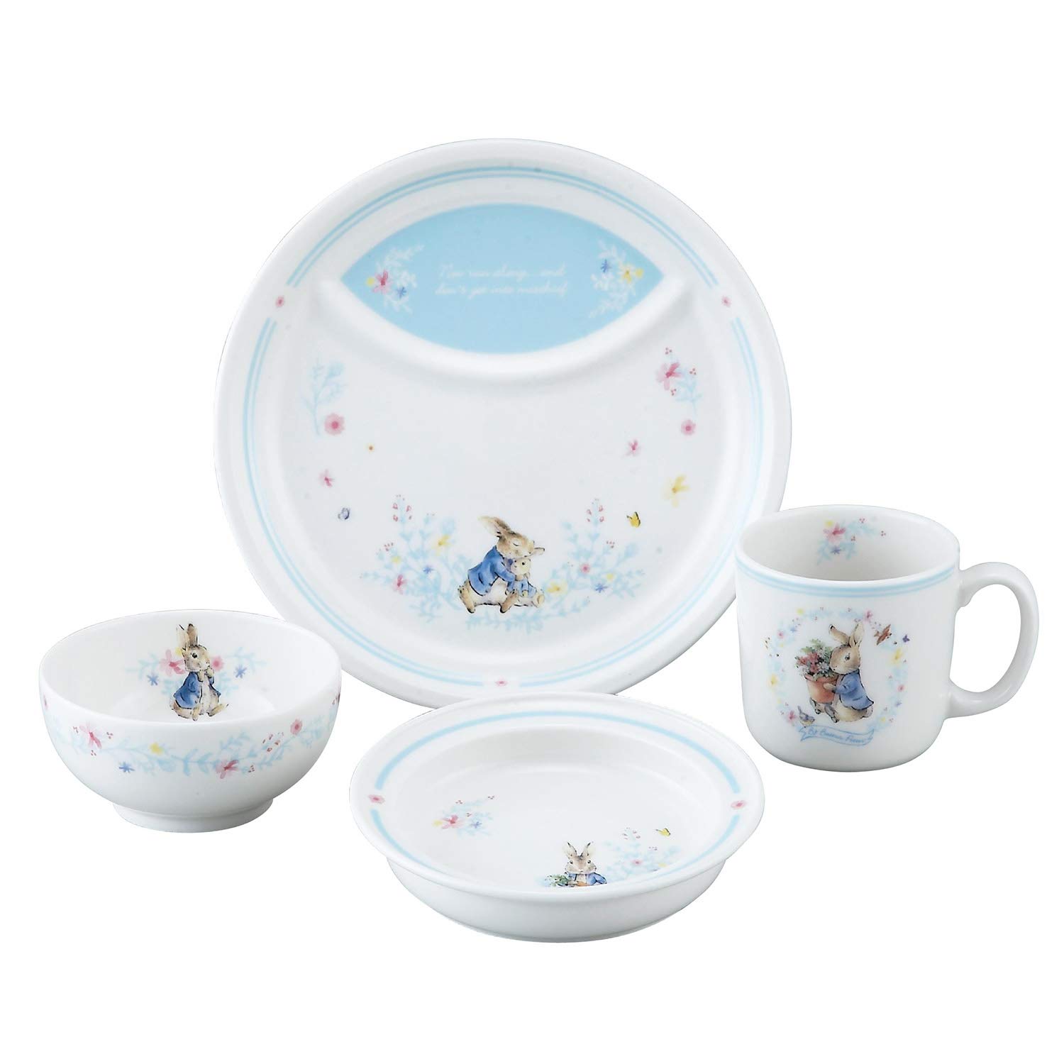 Peter Rabbit Wreath 4-Piece Children s Dinnerware Set, Made in Japan, PR490-113
Peter Rabbit Wreath 4-Piece Children s Dinnerware Set, Made in Japan, PR490-113