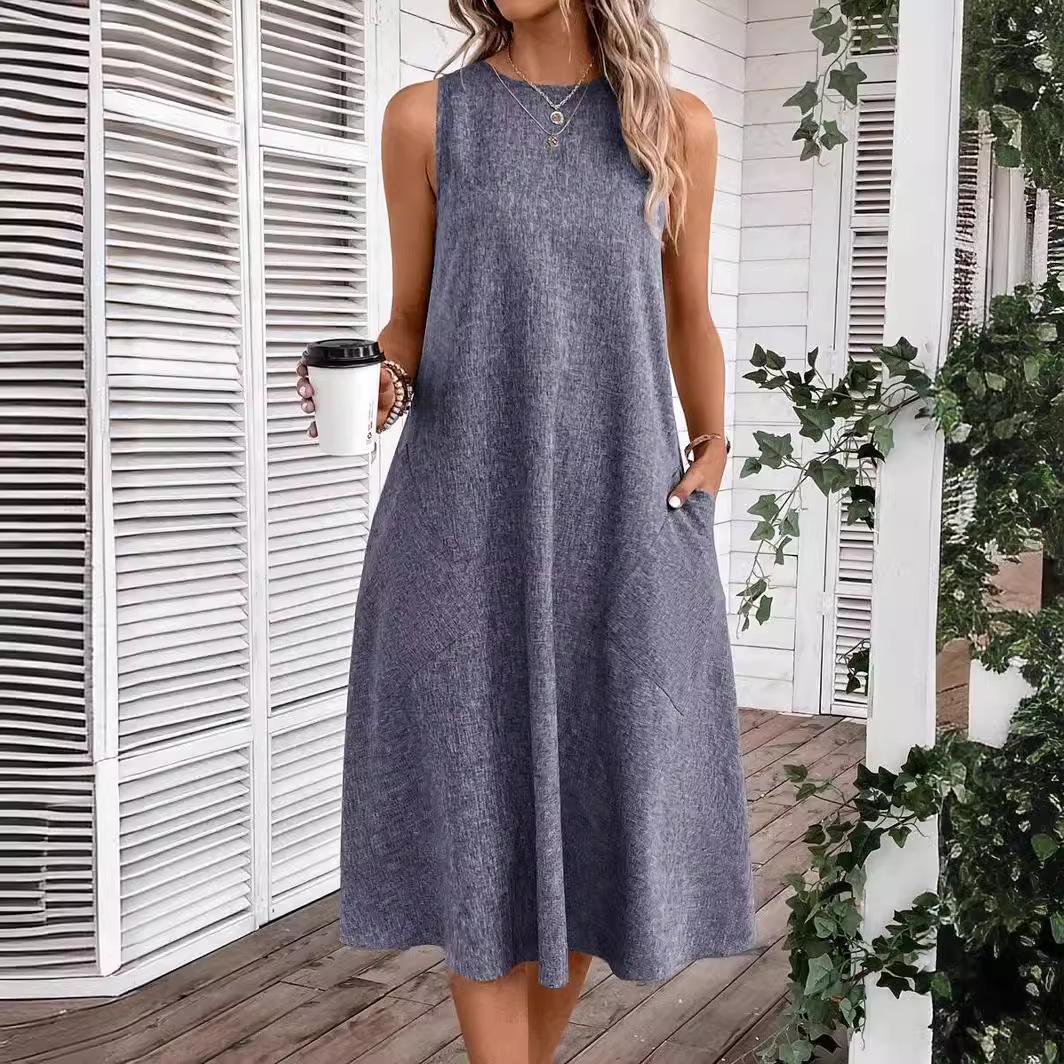Women s Sleeveless Crew Neck Pocket Dress - Spring/Summer 2024 European/American New Style Fashion Medium розовый
Women s Sleeveless Crew Neck Pocket Dress - Spring/Summer 2024 European/American New Style Fashion Medium розовый
