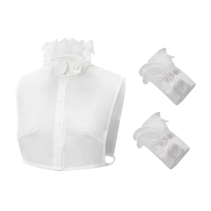 Women Elegant Ruffled Blouse Detachable Fake Collar with Cuffs False Sleeve Set белый
Women Elegant Ruffled Blouse Detachable Fake Collar with Cuffs False Sleeve Set белый