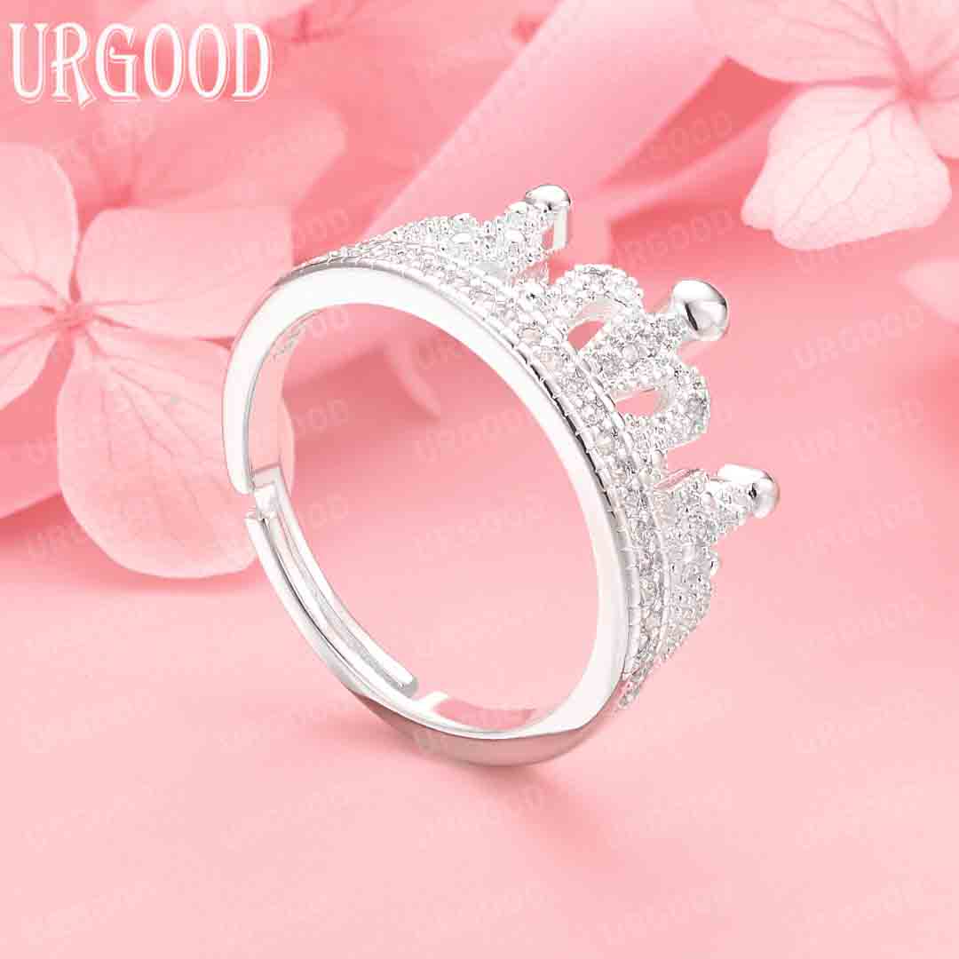 925 Sterling Silver AAA Zircon Crown Open Ring Women Wedding Fashion Jewelry Adjustable
925 Sterling Silver AAA Zircon Crown Open Ring Women Wedding Fashion Jewelry Adjustable
