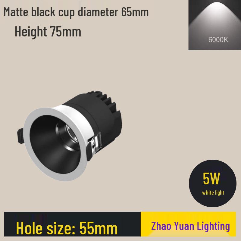 Lundvance Liford Adjustable Anti-glare Ceiling Spotlight with Full Spectrum Wall Washer 5W Matte Black 65mm Diameter 75mm High 6000K
Lundvance Liford Adjustable Anti-glare Ceiling Spotlight with Full Spectrum Wall Washer 5W Matte Black 65mm Diameter 75mm High 6000K