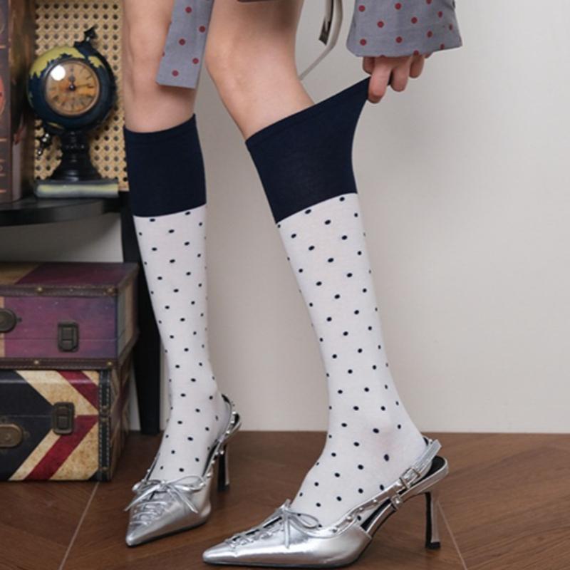 Women Ballet Versatile Casual Hosiery New Fashion Color Block Cotton Knitted Stockings College Style Polka Dots Knee High Socks One Size білий
Women Ballet Versatile Casual Hosiery New Fashion Color Block Cotton Knitted Stockings College Style Polka Dots Knee High Socks One Size білий