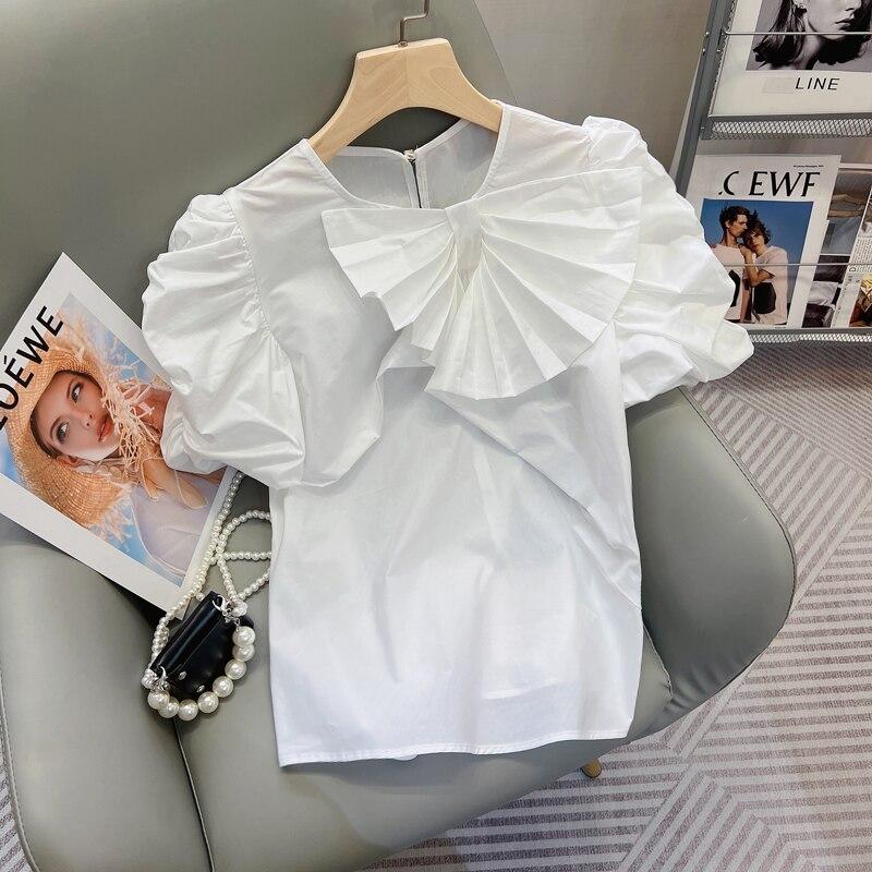 Лето 2022, корейский стиль, шикарный стильный тонкий топ, однотонная блузка, женская повседневная рубашка с короткими пышными рукавами, винтажная сорочка с воланами и бантом One Size белый
Лето 2022, корейский стиль, шикарный стильный тонкий топ, однотонная блузка, женская повседневная рубашка с короткими пышными рукавами, винтажная сорочка с воланами и бантом One Size белый