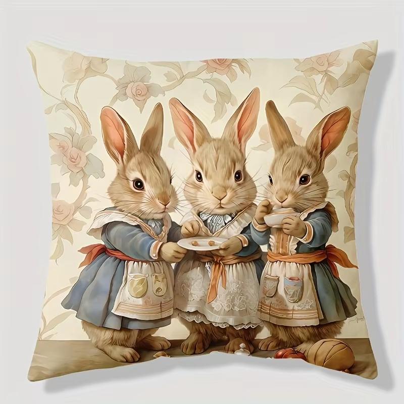 Double Sided Easter Rabbit Pattern Printing Cushion Cover for Living Room Sofa Bedroom and Holiday Home Decor Gift 45cmx45cm
Double Sided Easter Rabbit Pattern Printing Cushion Cover for Living Room Sofa Bedroom and Holiday Home Decor Gift 45cmx45cm