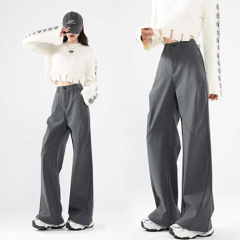 Gray Pleated Wide-leg Sickle Pants for Women In Autumn and Winter High-waisted Drooping High-end Suit Pants Casual Floor Straight Pants XL
Gray Pleated Wide-leg Sickle Pants for Women In Autumn and Winter High-waisted Drooping High-end Suit Pants Casual Floor Straight Pants XL