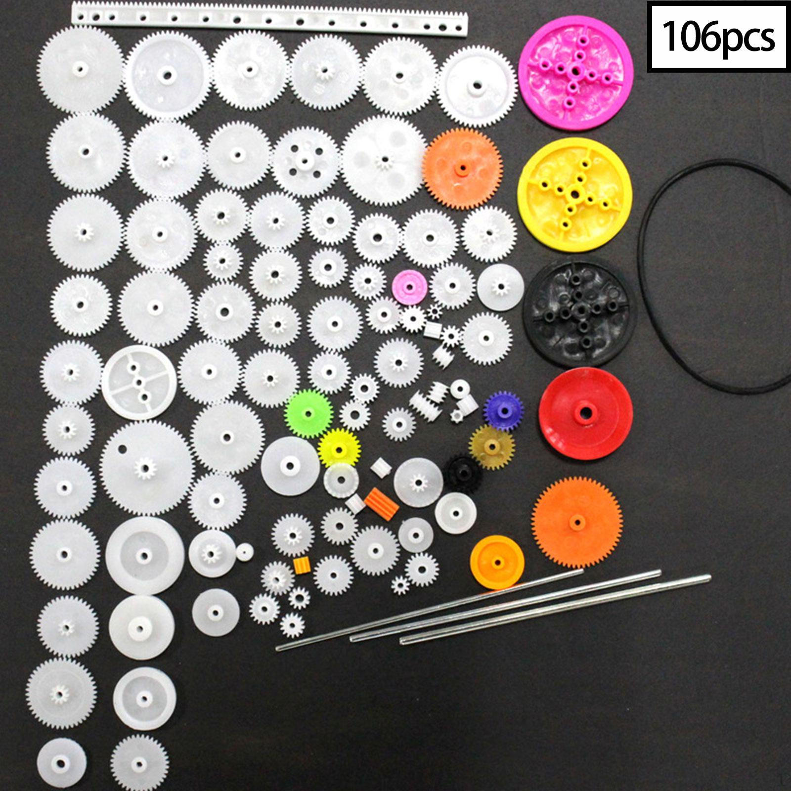 106Pcs Gear Package Kit Accessories Assortment Rubber Band Single Gears Shaft Pulley DIY for
106Pcs Gear Package Kit Accessories Assortment Rubber Band Single Gears Shaft Pulley DIY for