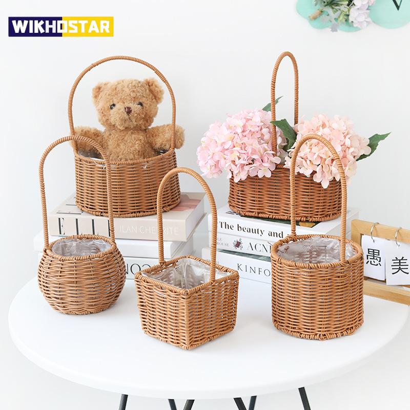 Imitation Rattan Flower Basket Flower Shop Best-selling Hand Basket Living Room Flower Arrangement Storage Basket Picnic Basket
Imitation Rattan Flower Basket Flower Shop Best-selling Hand Basket Living Room Flower Arrangement Storage Basket Picnic Basket