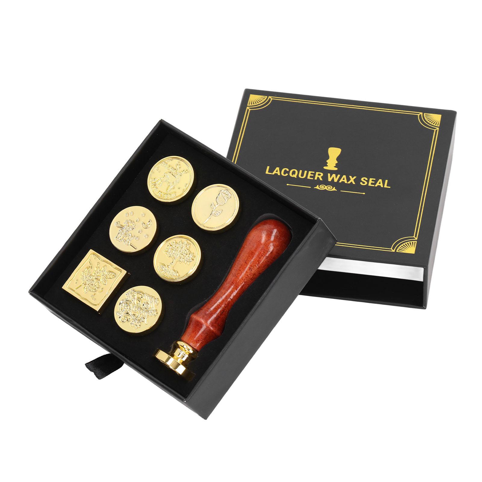 European Retro Wax Stamp Kit with Detachable 7 Vintage Stamp Heads Clear Engraving Wax Stamp Kit for Envelope
European Retro Wax Stamp Kit with Detachable 7 Vintage Stamp Heads Clear Engraving Wax Stamp Kit for Envelope
