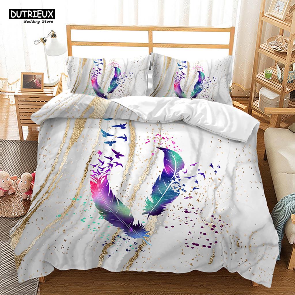Luxury Feathers Bedding Set Colorful Soft Animal Feather Duvet Cover Set King Queen Single Size Bed Linen Pillowcases For Women EU Single(135*200cm)3pcs
Luxury Feathers Bedding Set Colorful Soft Animal Feather Duvet Cover Set King Queen Single Size Bed Linen Pillowcases For Women EU Single(135*200cm)3pcs