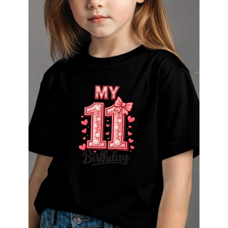 European sizes Girls Summer Crew Neck Short Sleeve T-Shirt | Fashionable Comfortable Loose Fit with Heart Number 11 Birthday Print 164cm чорний
European sizes Girls Summer Crew Neck Short Sleeve T-Shirt | Fashionable Comfortable Loose Fit with Heart Number 11 Birthday Print 164cm чорний