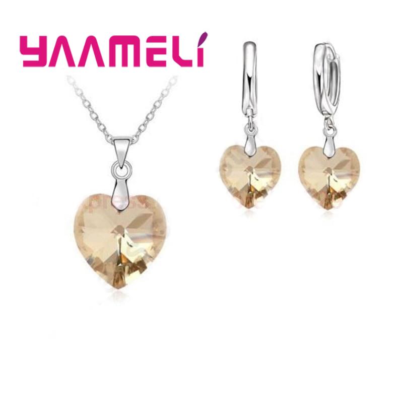 Love Heart Shape Women 925 Silver Color Bridal Jewelry Set For Wedding Fashion Crystal Pendants Necklaces Earring Set шампанського
Love Heart Shape Women 925 Silver Color Bridal Jewelry Set For Wedding Fashion Crystal Pendants Necklaces Earring Set шампанського