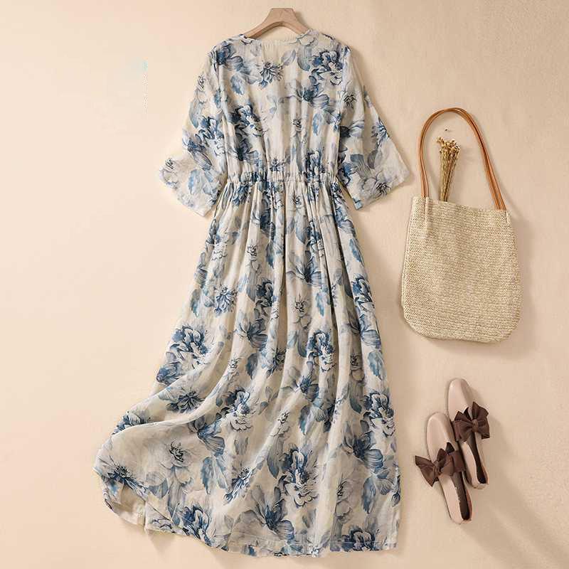 Short Sleeve Print Vintage Long Dresses For Women Summer Fashion Casual Loose Dress Femme Robe Vestidos Elegant Clothes XXL синій
Short Sleeve Print Vintage Long Dresses For Women Summer Fashion Casual Loose Dress Femme Robe Vestidos Elegant Clothes XXL синій