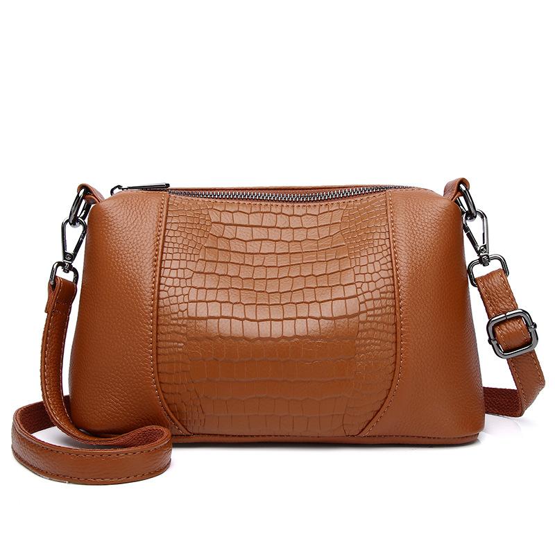 Feiya кожаная женская сумка первый слой коровья кожа простой узор аллигатора портативная сумка через плечо мягкая кожа подмышечная сумка Tide