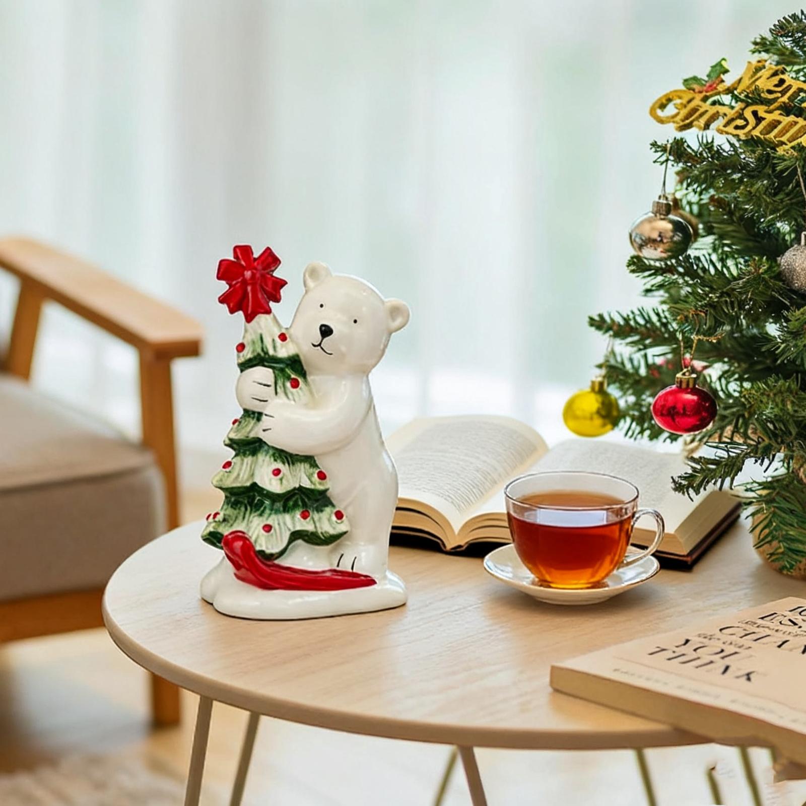 Bear And Christmas Tree Ceramic Decorative Statue, 6 Inches One Size білий
Bear And Christmas Tree Ceramic Decorative Statue, 6 Inches One Size білий