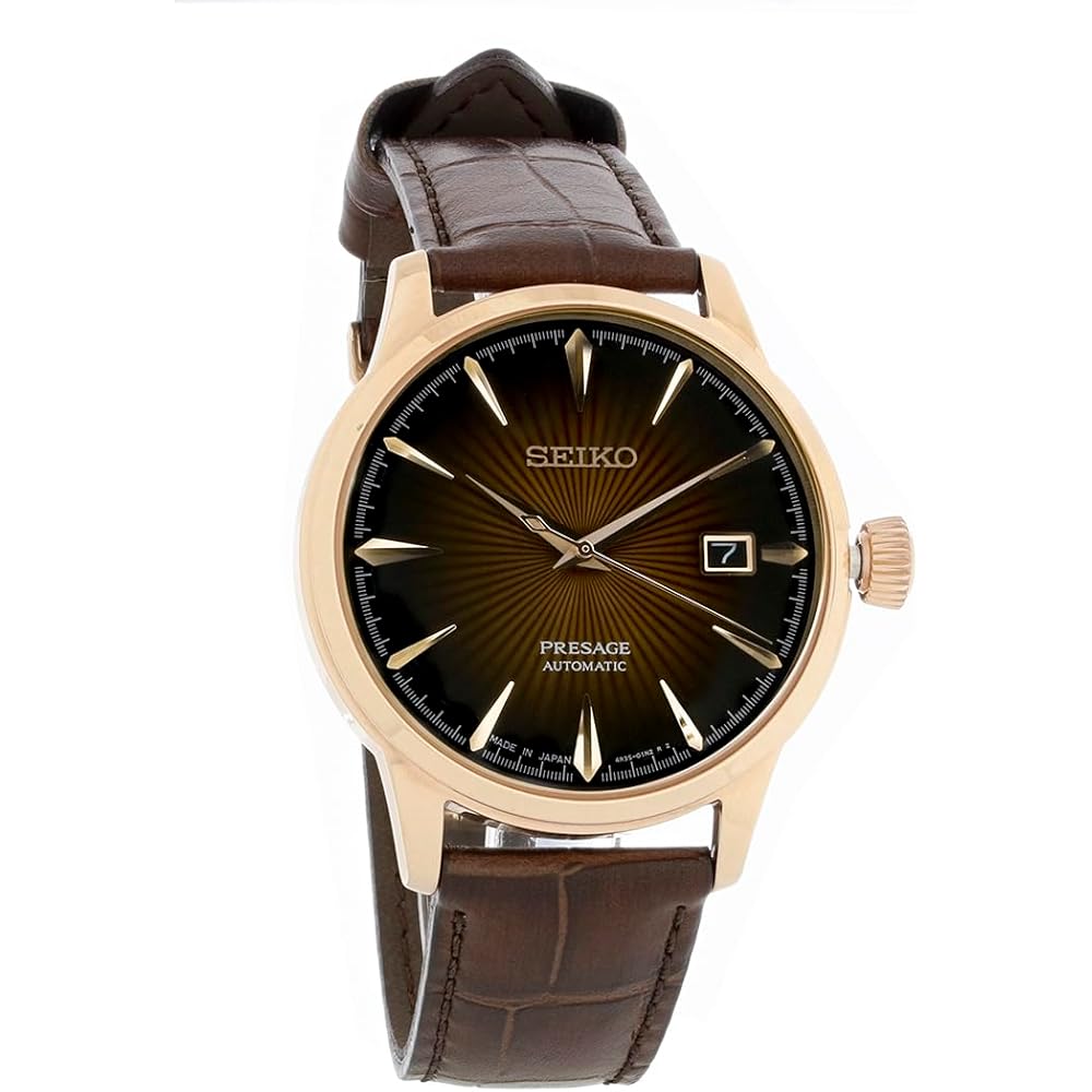 Seiko Presage Cocktail Time Automatic Men s Watch - Gold Numbers, Date Calendar, 50m Water Resistant, Brown - SRPB46
Seiko Presage Cocktail Time Automatic Men s Watch - Gold Numbers, Date Calendar, 50m Water Resistant, Brown - SRPB46