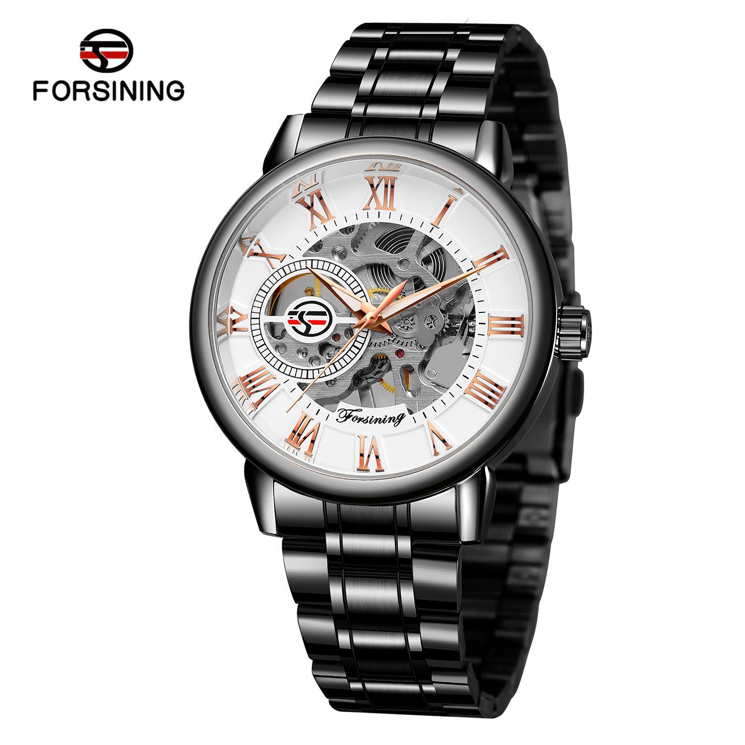 FORSINING Men s Roman Numeral Skeleton Steel Band Automatic Mechanical Watch
FORSINING Men s Roman Numeral Skeleton Steel Band Automatic Mechanical Watch