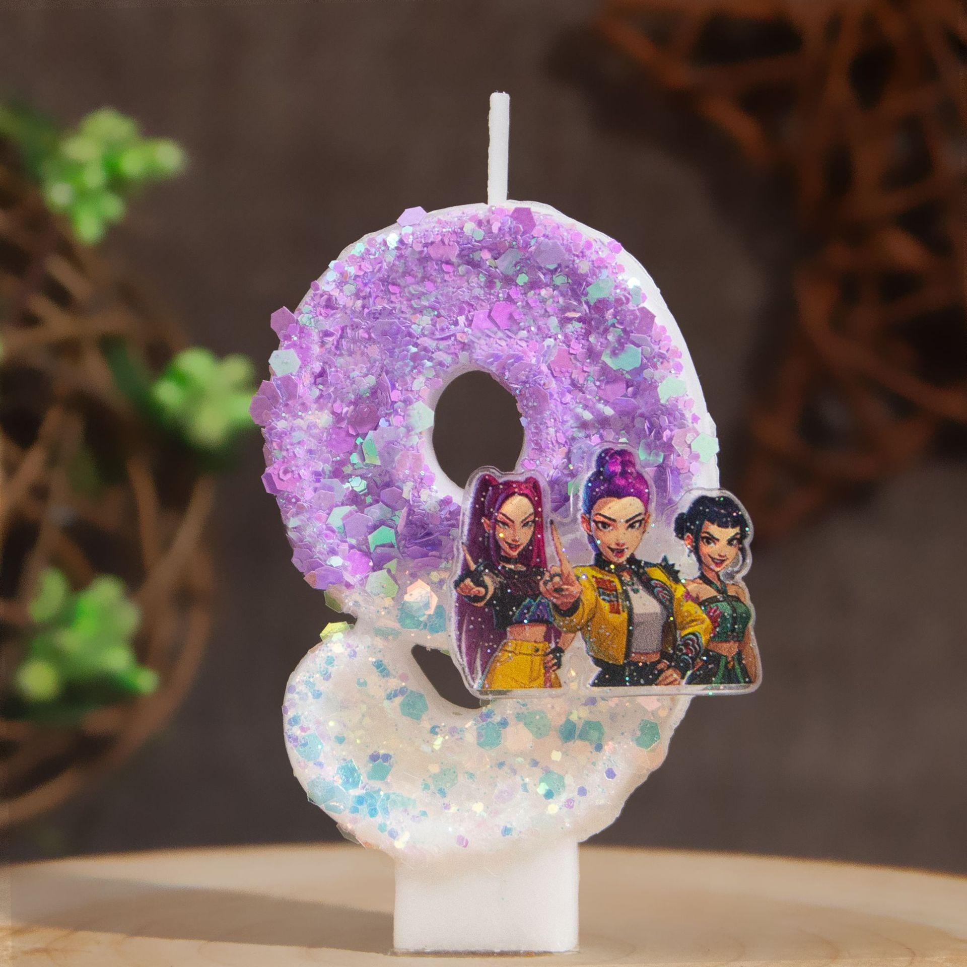 New Kpop Demon Hunters Theme Candle Number 0-9 Birthday Party Cake Ornament Cartoon Baby Shower Supplies Kids Presents
New Kpop Demon Hunters Theme Candle Number 0-9 Birthday Party Cake Ornament Cartoon Baby Shower Supplies Kids Presents