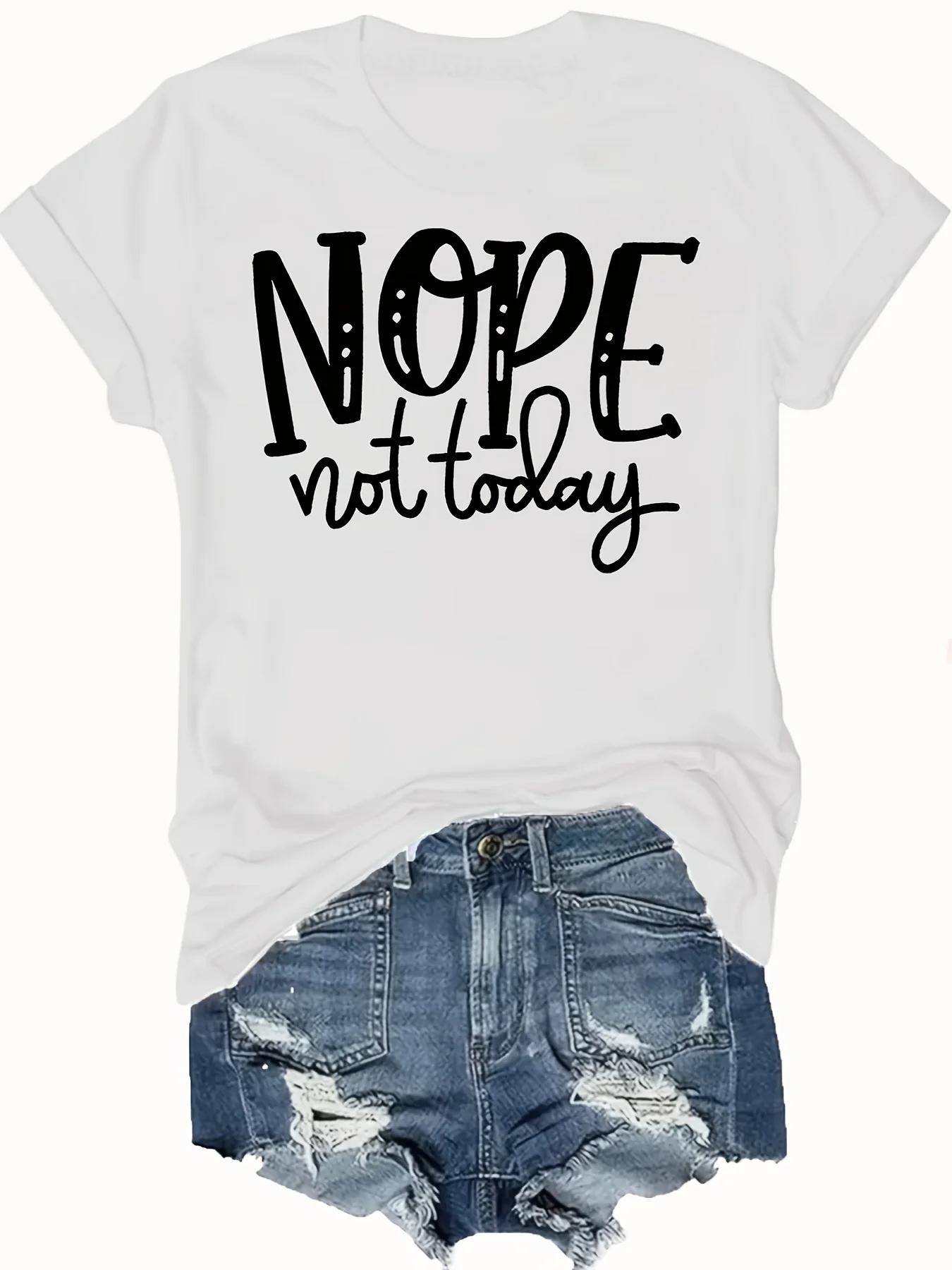 Womens Nope Not Today Graphic Tee Casual Black Crew Neck Short Sleeve Top Perfect for Summer Fashion Streetwear Women Clothing S
Womens Nope Not Today Graphic Tee Casual Black Crew Neck Short Sleeve Top Perfect for Summer Fashion Streetwear Women Clothing S