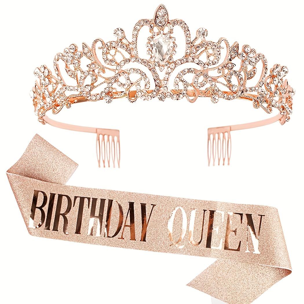 Bling Rhinestone Crystal Crown Tiara Birthday Girl Queen Sash and Crown for Women Birthday Party Decoration Kit Queen рожевий колір золота
Bling Rhinestone Crystal Crown Tiara Birthday Girl Queen Sash and Crown for Women Birthday Party Decoration Kit Queen рожевий колір золота
