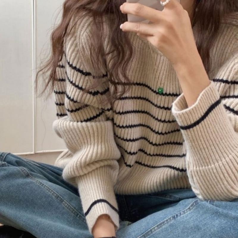 Корейская мода полосатый свитер-пуловер осень и зима новый круглый вырез свободные вязаные свитера топы с длинным рукавом женская повседневная одежда 2241 One Size абрикосовый/серый
Корейская мода полосатый свитер-пуловер осень и зима новый круглый вырез свободные вязаные свитера топы с длинным рукавом женская повседневная одежда 2241 One Size абрикосовый/серый