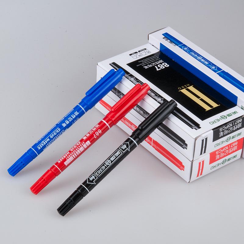 Hero 887 Double-Ended Oil-Based Markers - Durable Black, Red, Blue, Full Box Packaging, Special Offer Red (1 box)
Hero 887 Double-Ended Oil-Based Markers - Durable Black, Red, Blue, Full Box Packaging, Special Offer Red (1 box)
