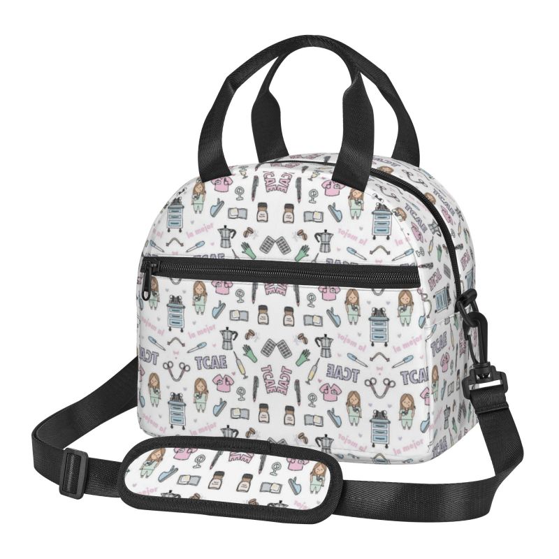 Doctor Nurse Enfermera En Apuros Lunch Bag Large Insulated Lunch Boxes with Adjustable Shoulder Strap for Women Girls Work
Doctor Nurse Enfermera En Apuros Lunch Bag Large Insulated Lunch Boxes with Adjustable Shoulder Strap for Women Girls Work