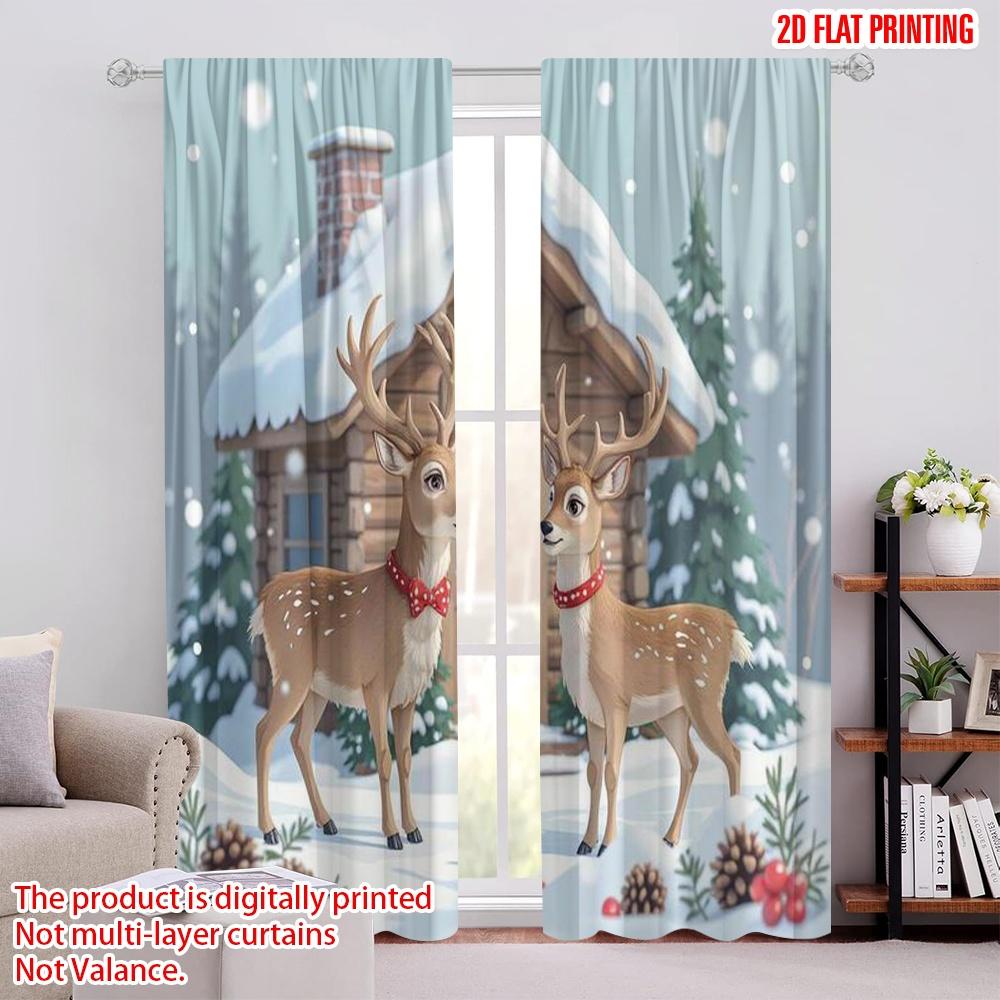 Set Of 2 Flat Printing Merry Christmas Curtain Hat Funny Animal Wreath Pinecone Red Fruit Winter Nature Landscape Polyester W100*H70(CM)-Hooks&1PCS
Set Of 2 Flat Printing Merry Christmas Curtain Hat Funny Animal Wreath Pinecone Red Fruit Winter Nature Landscape Polyester W100*H70(CM)-Hooks&1PCS