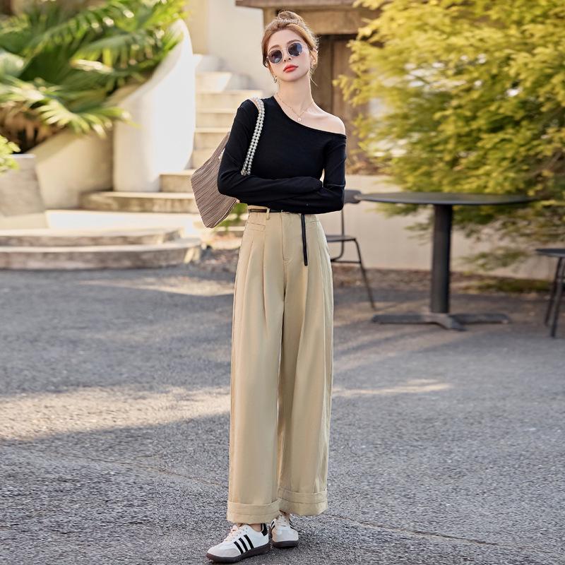 Summer 2025 Women s Off-Shoulder T-Shirt & Wide-Leg Pants Set L (105-120 Jin)
Summer 2025 Women s Off-Shoulder T-Shirt & Wide-Leg Pants Set L (105-120 Jin)
