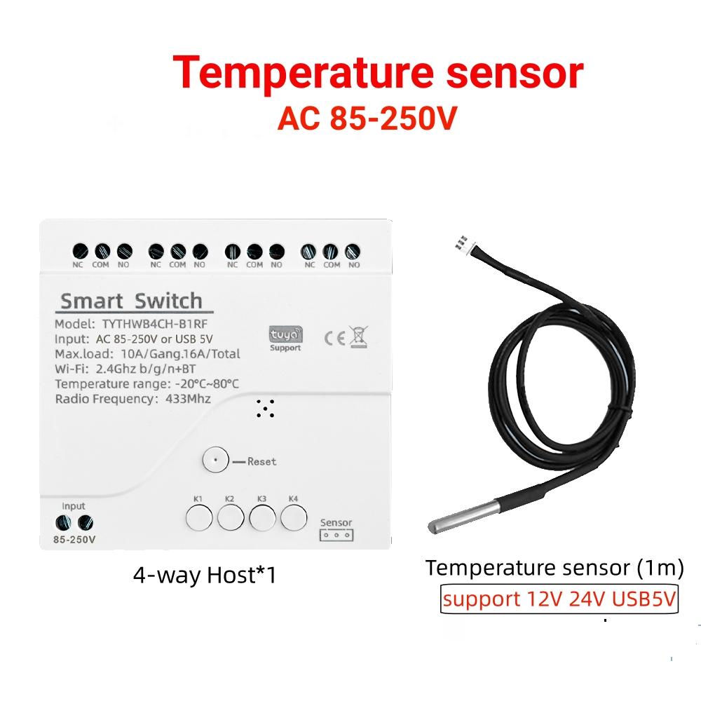 DC 7-32V Tuya Smart WiFi 4 Channel Relay With Temperature Humidity Sensor Passive Dry Contact Switch Alexa Alice Compatible
DC 7-32V Tuya Smart WiFi 4 Channel Relay With Temperature Humidity Sensor Passive Dry Contact Switch Alexa Alice Compatible