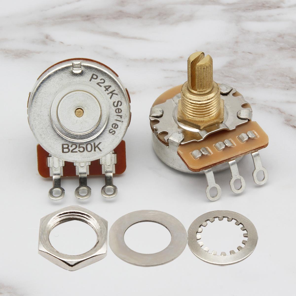 FLEOR 2PCS Guitar Potentiometers Fine 24-spline Brass Shaft Pots 500K/250K Long / Short Shaft Choose Guitar Parts
FLEOR 2PCS Guitar Potentiometers Fine 24-spline Brass Shaft Pots 500K/250K Long / Short Shaft Choose Guitar Parts
