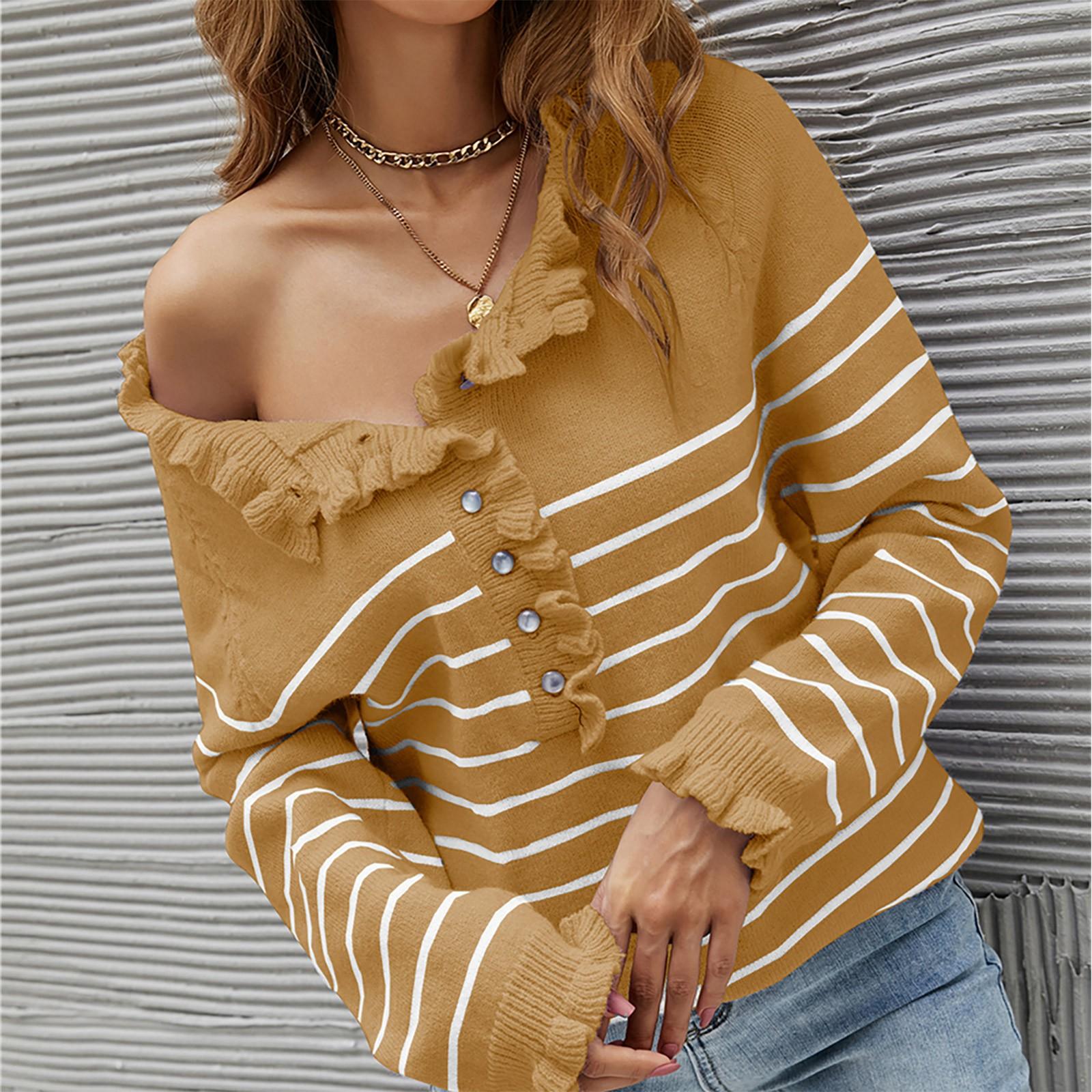 Женский повседневный плиссированный вязаный свитер с длинными рукавами и круглым вырезом в полоску L жёлтый
Женский повседневный плиссированный вязаный свитер с длинными рукавами и круглым вырезом в полоску L жёлтый