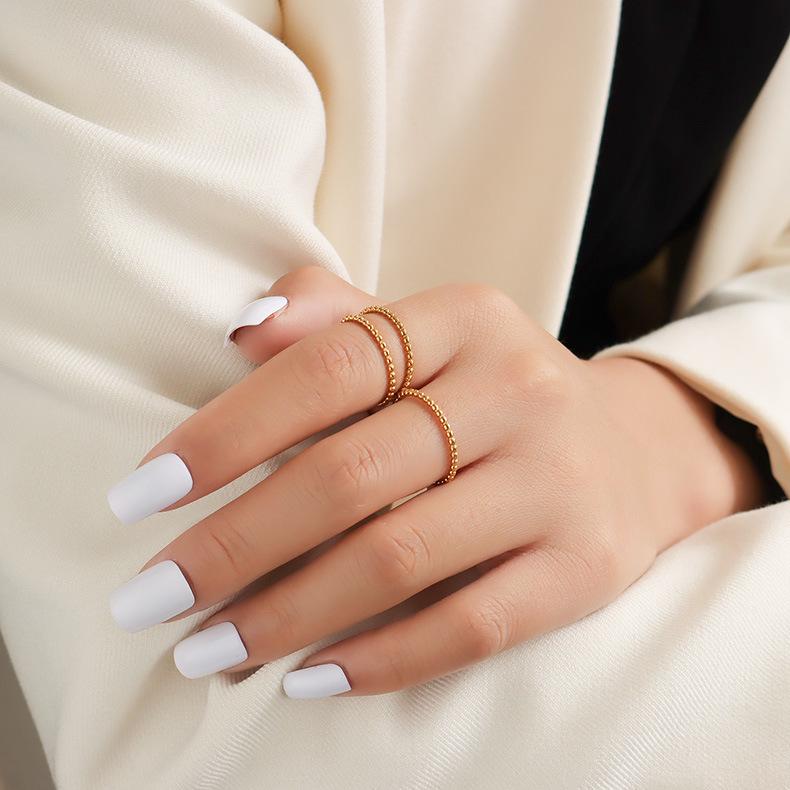 French Niche 18k Gold Titanium Steel Ring - Knuckle, Pinky, or Couple Style, Index Finger Design, A183 Size 9
French Niche 18k Gold Titanium Steel Ring - Knuckle, Pinky, or Couple Style, Index Finger Design, A183 Size 9