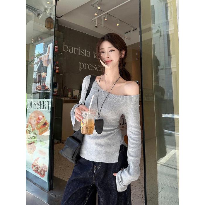 2024 Футболка с открытыми плечами, облегающего кроя, с длинными рукавами - Сексуальный нишевый осенний стиль Extra Large серый
2024 Футболка с открытыми плечами, облегающего кроя, с длинными рукавами - Сексуальный нишевый осенний стиль Extra Large серый