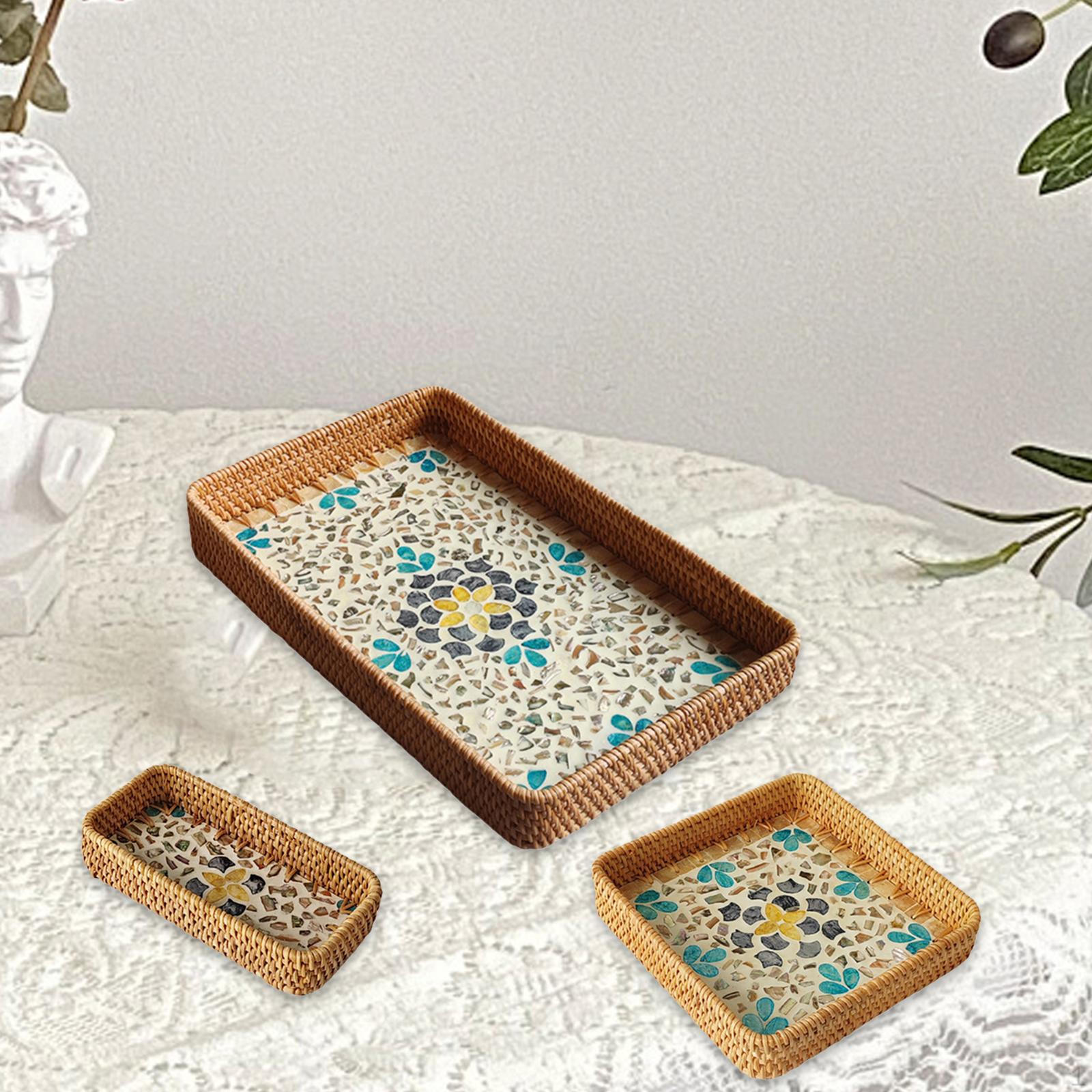 3 Piece Rattan Serving Tray, Coffee Table Handmade Picnic Decorative Storage Tray for Style A
3 Piece Rattan Serving Tray, Coffee Table Handmade Picnic Decorative Storage Tray for Style A
