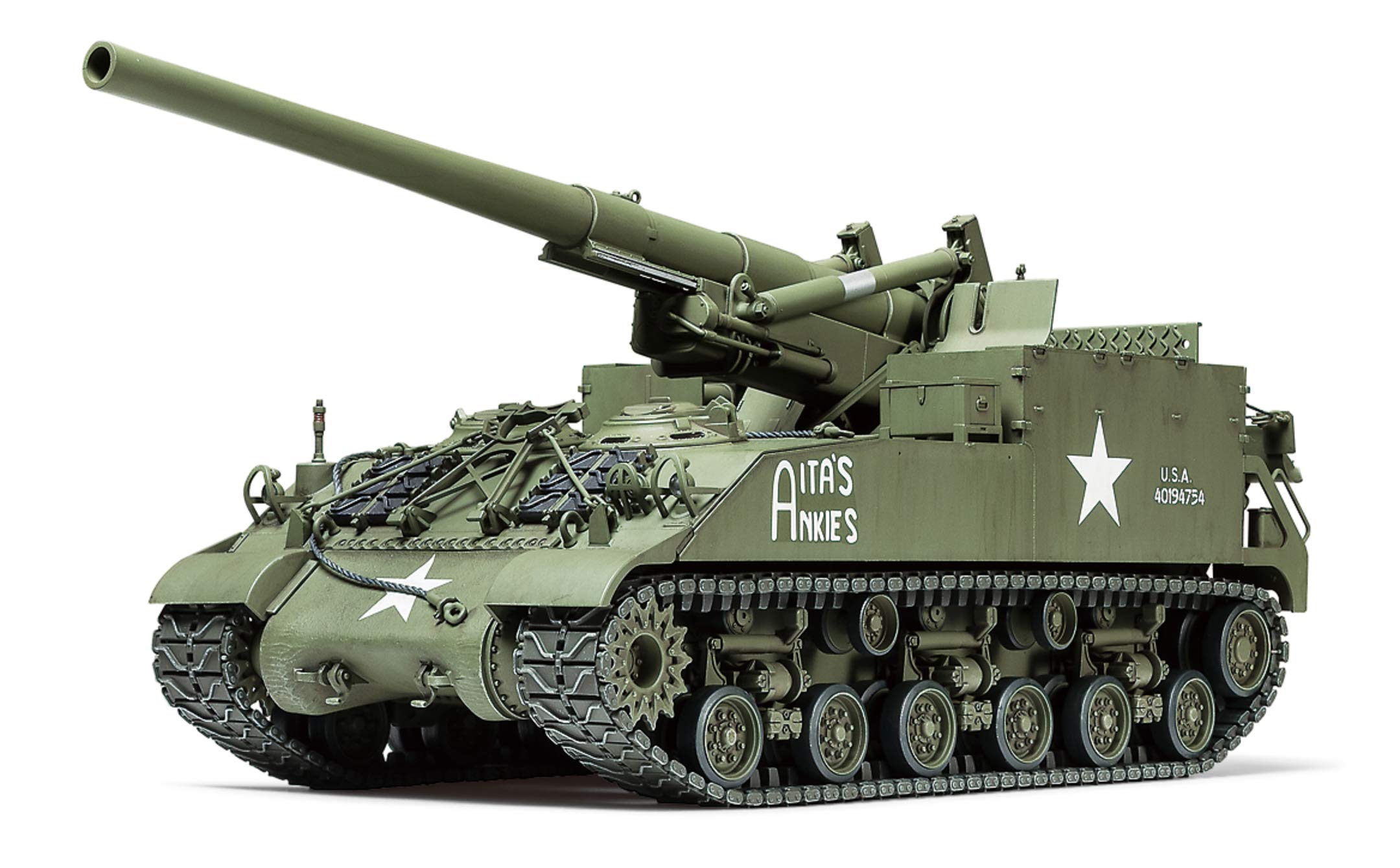 Tamiya 135 Military Miniature Series No.351 US Army 155mm M40 Self-Propelled Artillery Big Shot Plastic Model 35351
Tamiya 135 Military Miniature Series No.351 US Army 155mm M40 Self-Propelled Artillery Big Shot Plastic Model 35351